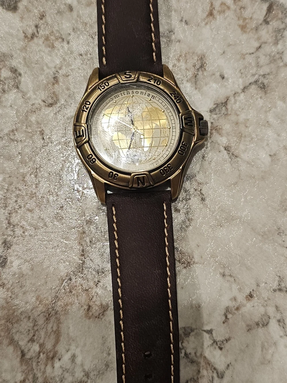 Bulova Smithsonian Dark Brown Leather Watch Strap with Contrast Stitching